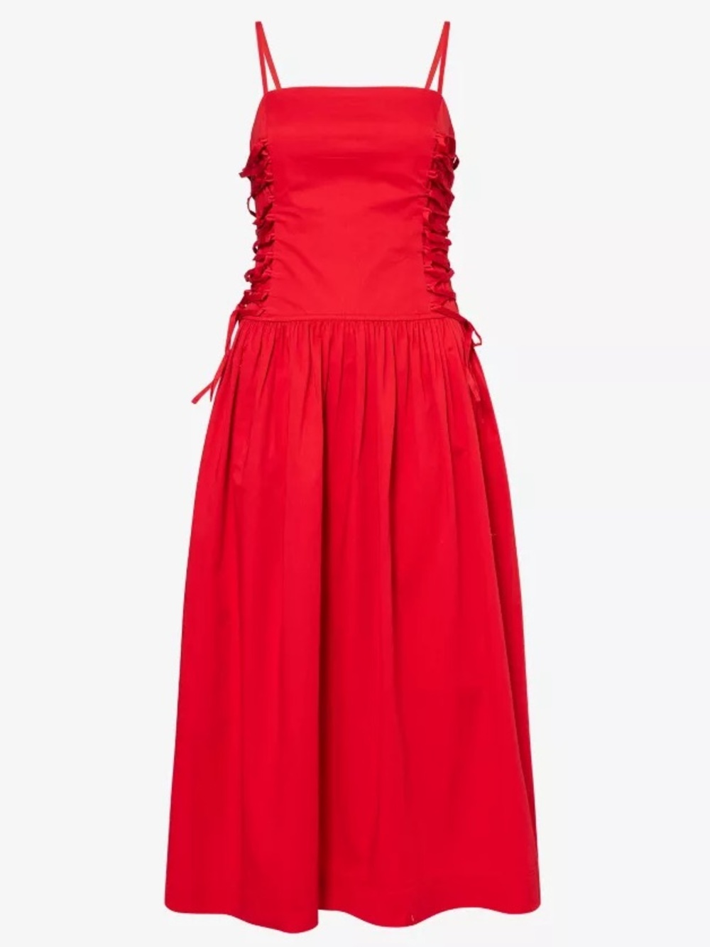 Angelina Midi Dress in Red - Picture 2 of 14